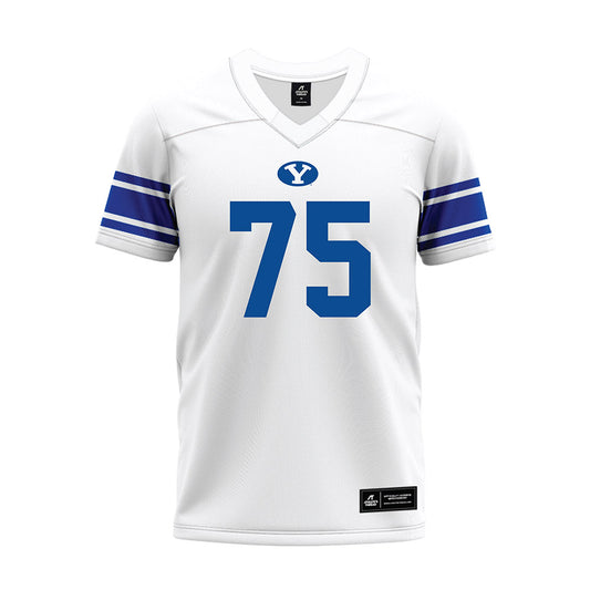 BYU - NCAA Football : Sam Dawe - White Premium Football Jersey