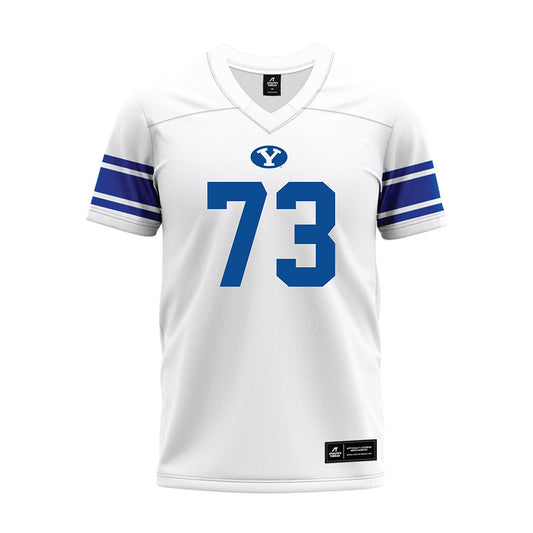 BYU - NCAA Football : Weston Jones - White Premium Football Jersey