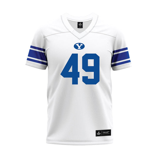 BYU - NCAA Football : Lucky Finau - White Premium Football Jersey