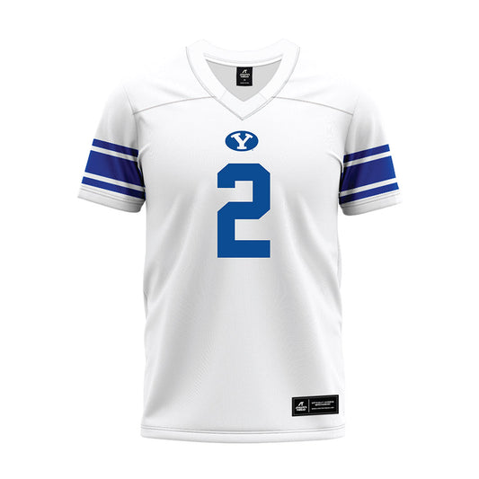 BYU - NCAA Football : Ben Bywater - White Premium Football Jersey