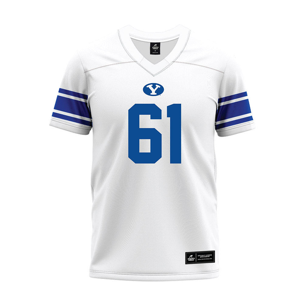 BYU - NCAA Football : Weylin Lapuaho - White Premium Football Jersey