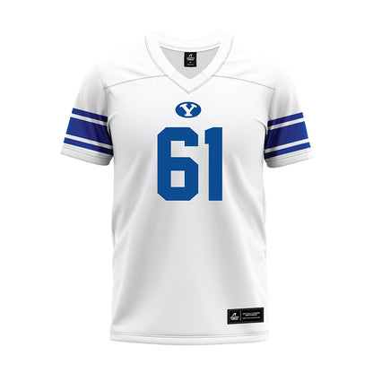 BYU - NCAA Football : Weylin Lapuaho - White Premium Football Jersey