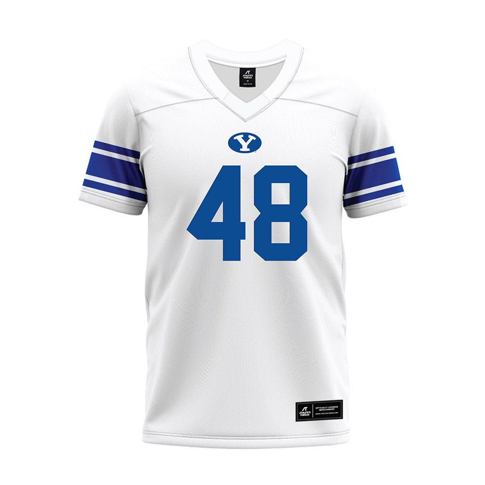 BYU - NCAA Football : Bodie Schoonover - White Premium Football Jersey