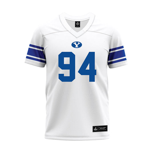 BYU - NCAA Football : Anisi Purcell - White Premium Football Jersey-0