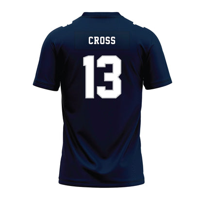 Samford - NCAA Football : Logan Cross - Navy Premium Football Jersey