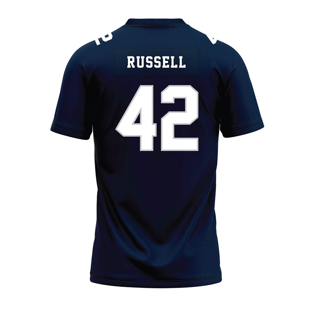 Samford - NCAA Football : Jordan Russell - Navy Premium Football Jersey