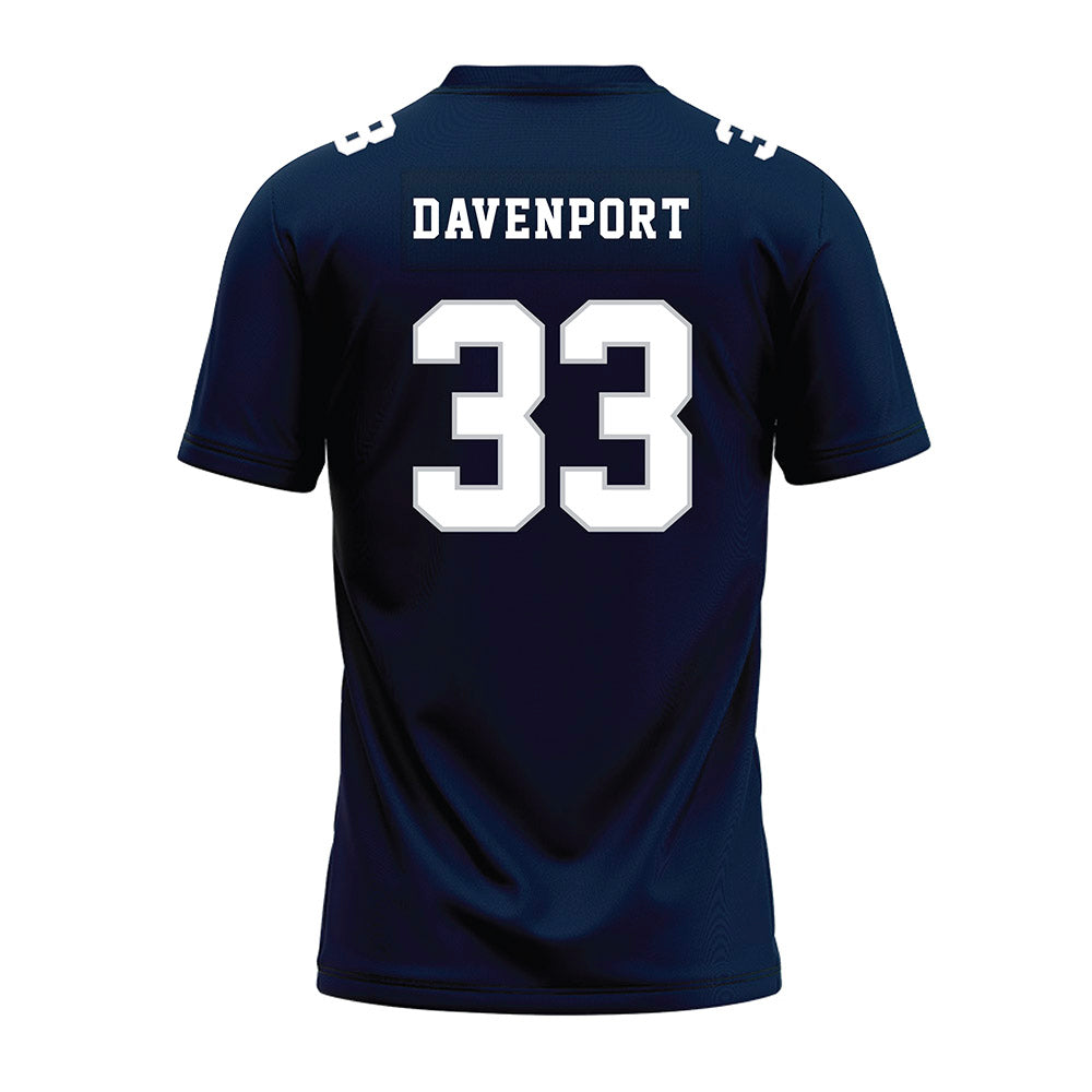 Samford - NCAA Football : Theodore Davenport - Navy Premium Football Jersey