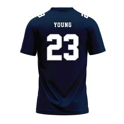 Samford - NCAA Football : Noah Young - Navy Premium Football Jersey