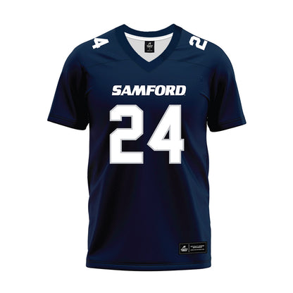Samford - NCAA Football : Tristan Williams - Navy Premium Football Jersey-0