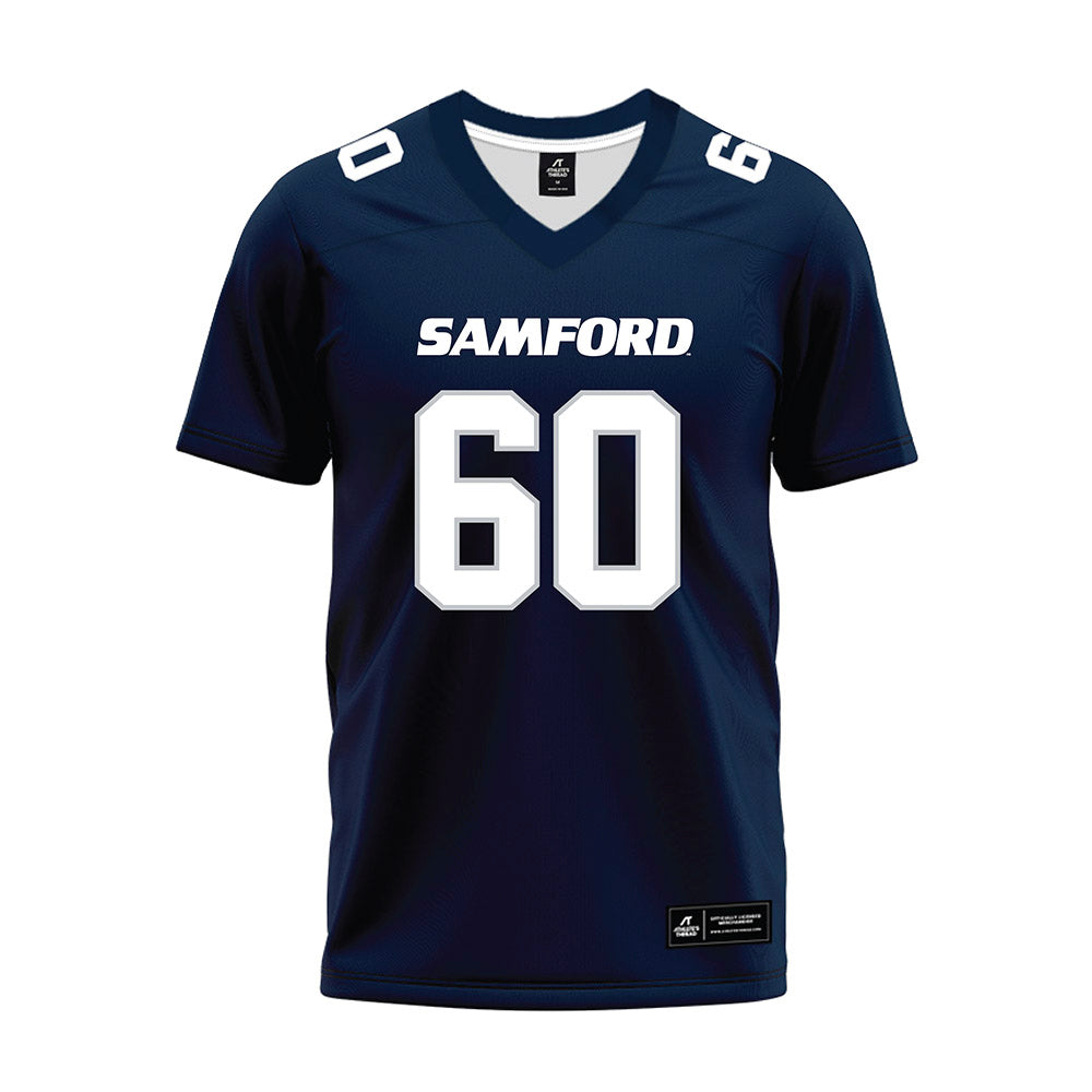 Samford - NCAA Football : Hank Weber - Navy Premium Football Jersey-0
