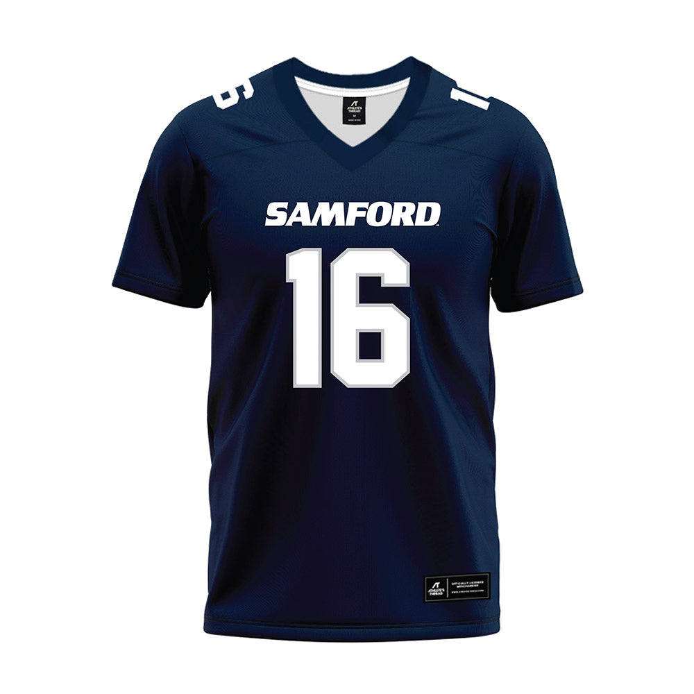 Samford - NCAA Football : Dylon Henderson - Navy Premium Football Jersey-0