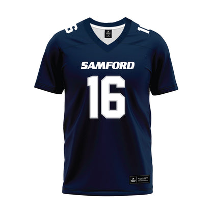 Samford - NCAA Football : Dylon Henderson - Navy Premium Football Jersey-0