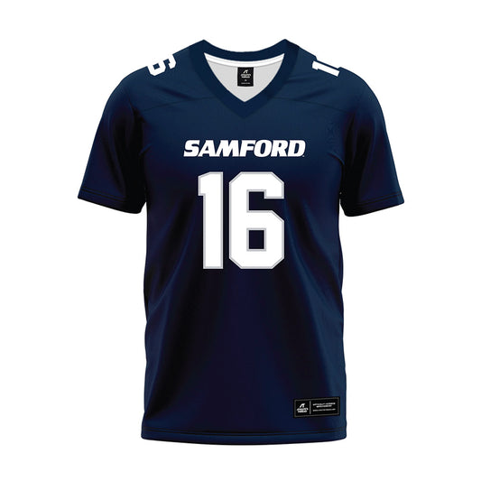 Samford - NCAA Football : Dylon Henderson - Navy Premium Football Jersey-0