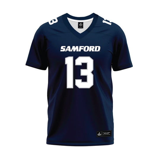 Samford - NCAA Football : Logan Cross - Navy Premium Football Jersey