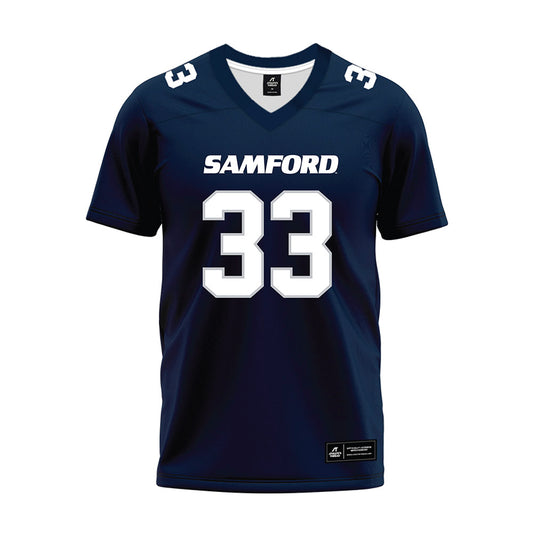 Samford - NCAA Football : Theodore Davenport - Navy Premium Football Jersey