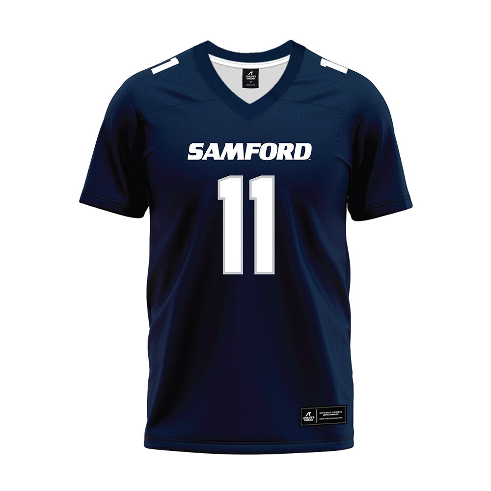 Samford - NCAA Football : William Hold - Navy Premium Football Jersey