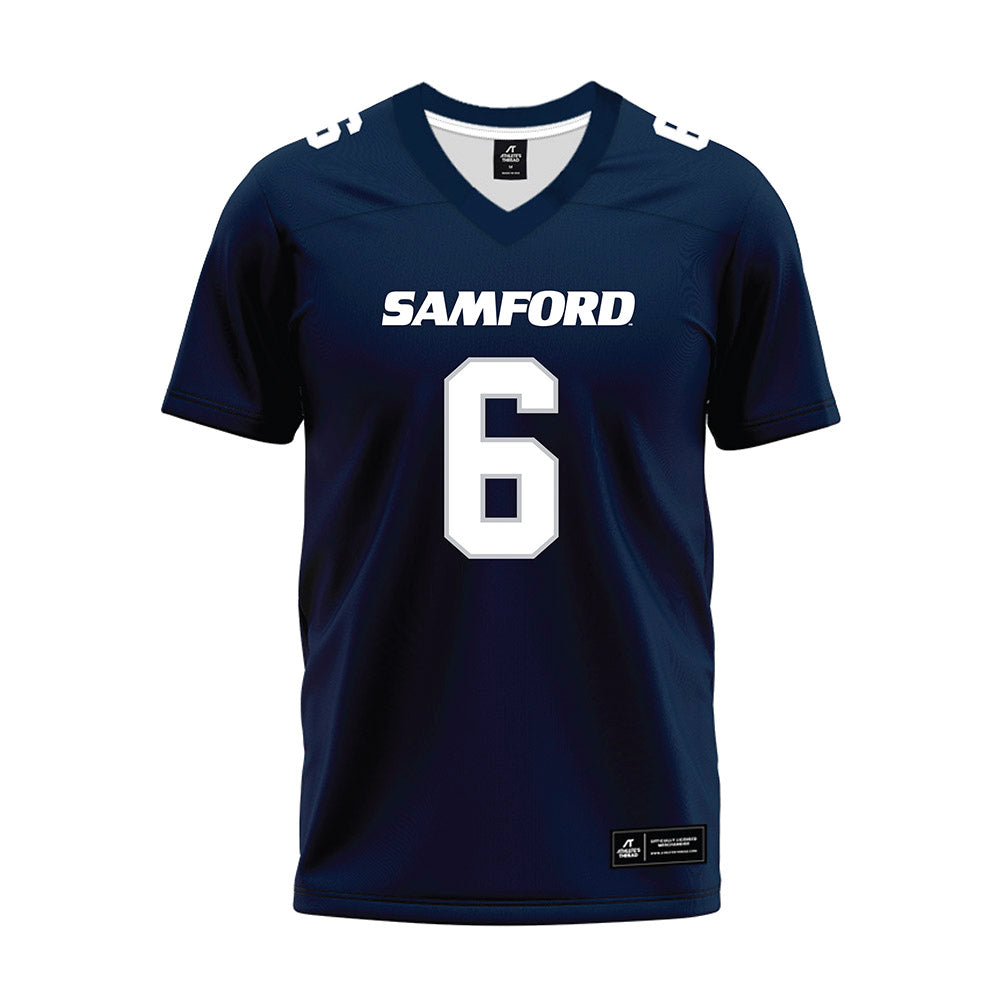 Samford - NCAA Football : Ben Levine - Navy Premium Football Jersey