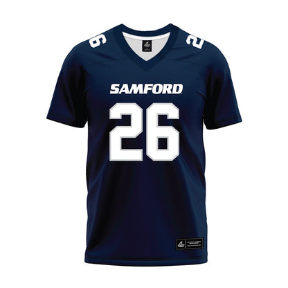 Samford - NCAA Football : Jake Garner - Navy Premium Football Jersey-0