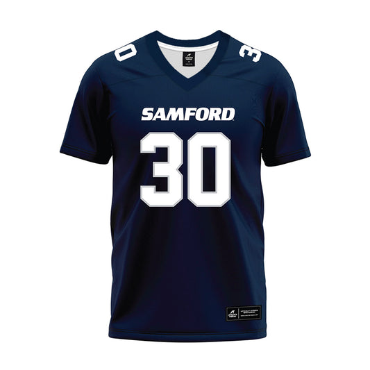 Samford - NCAA Football : Cooper Greer - Navy Premium Football Jersey-0