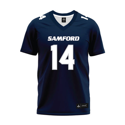 Samford - NCAA Football : Jackson Beatty - Navy Premium Football Jersey