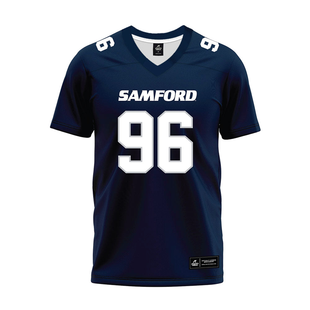 Samford - NCAA Football : Nazir Sy - Navy Premium Football Jersey