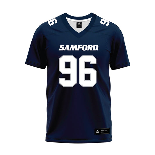 Samford - NCAA Football : Nazir Sy - Navy Premium Football Jersey