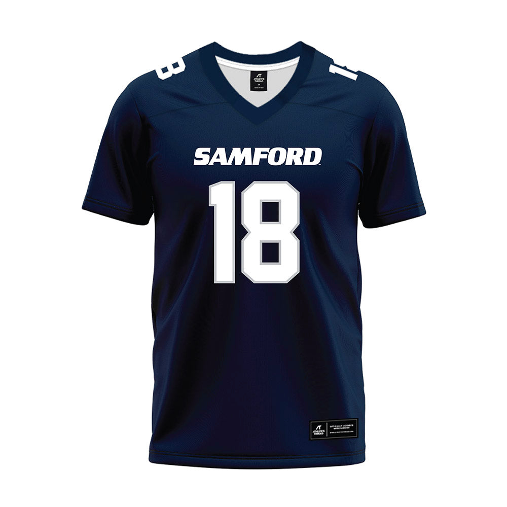 Samford - NCAA Football : Stephen Martin - Navy Premium Football Jersey