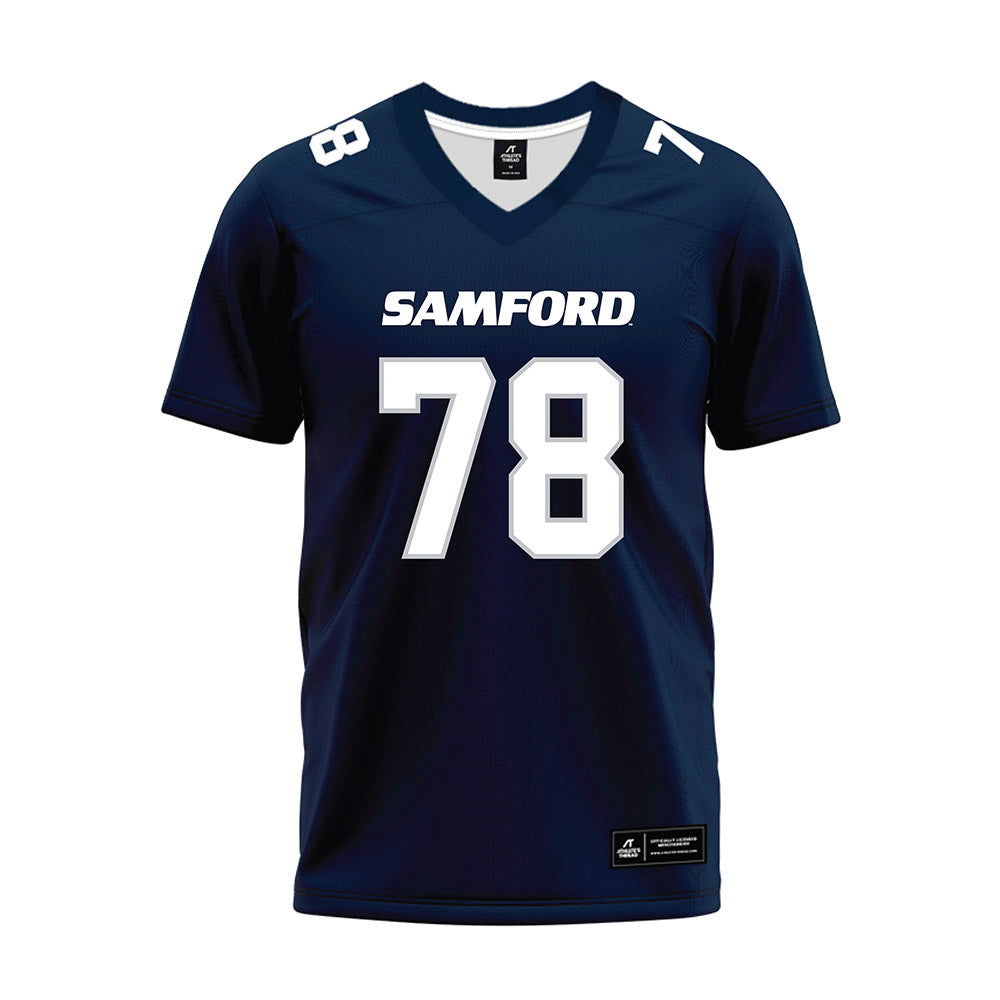 Samford - NCAA Football : Duncan Johnson - Navy Premium Football Jersey