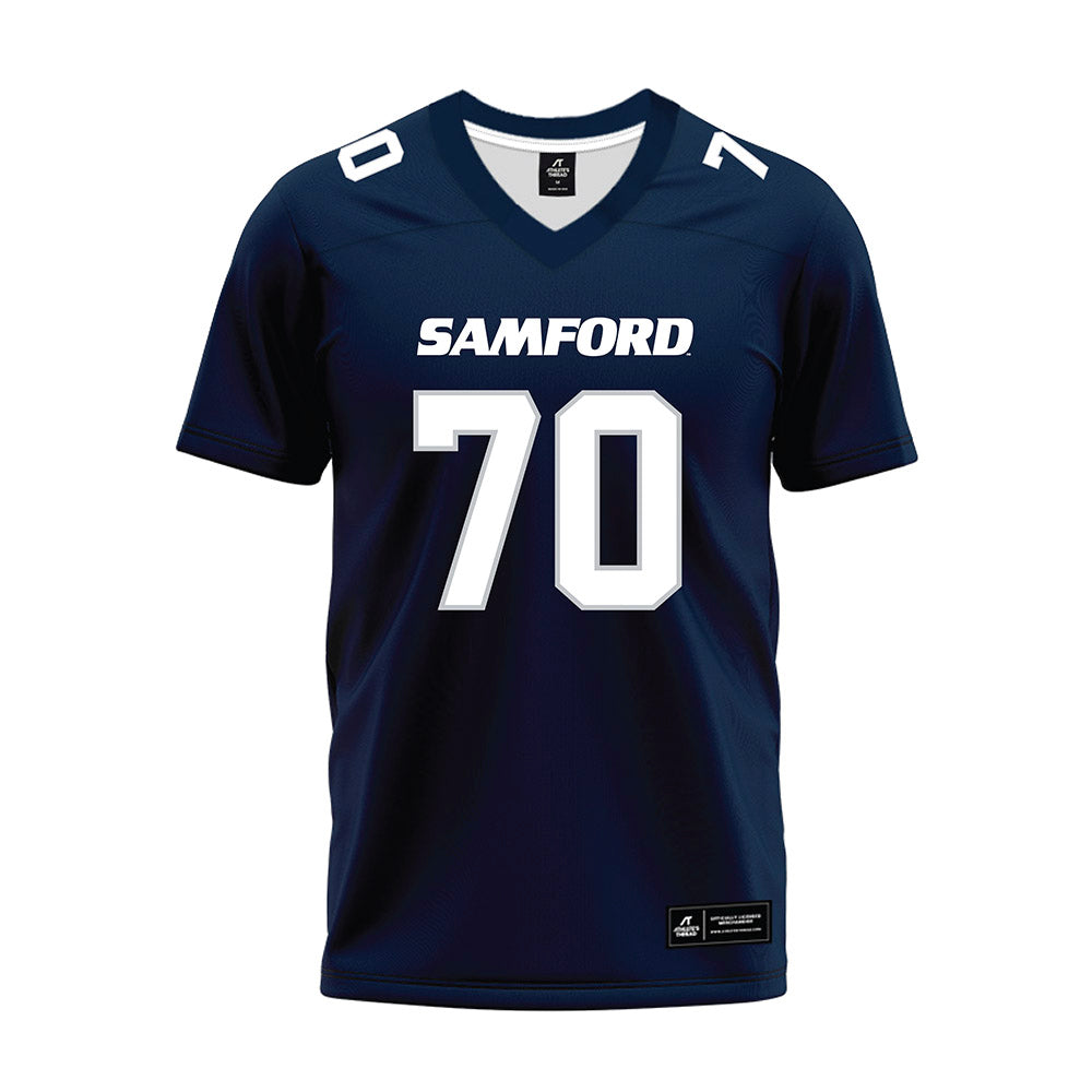 Samford - NCAA Football : Crosby Mullins - Navy Premium Football Jersey-0