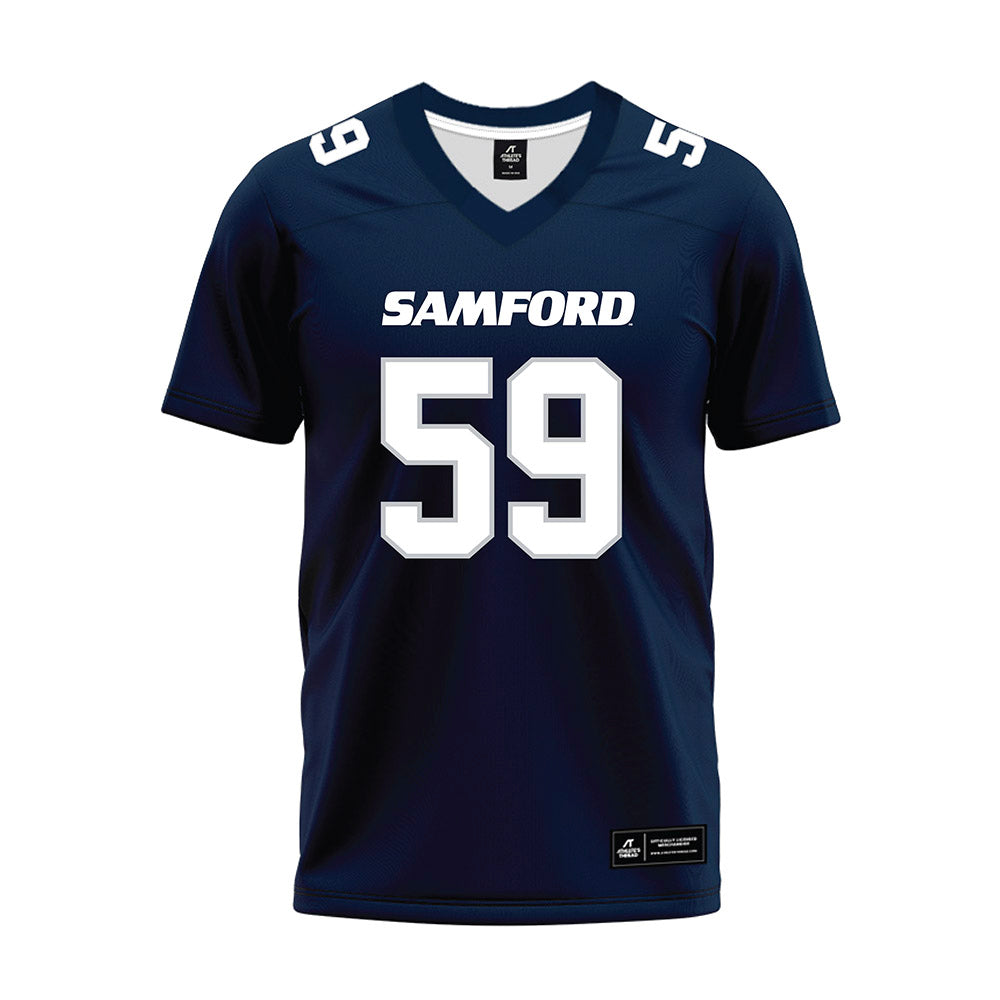 Samford - NCAA Football : Will Thorley - Navy Premium Football Jersey-0