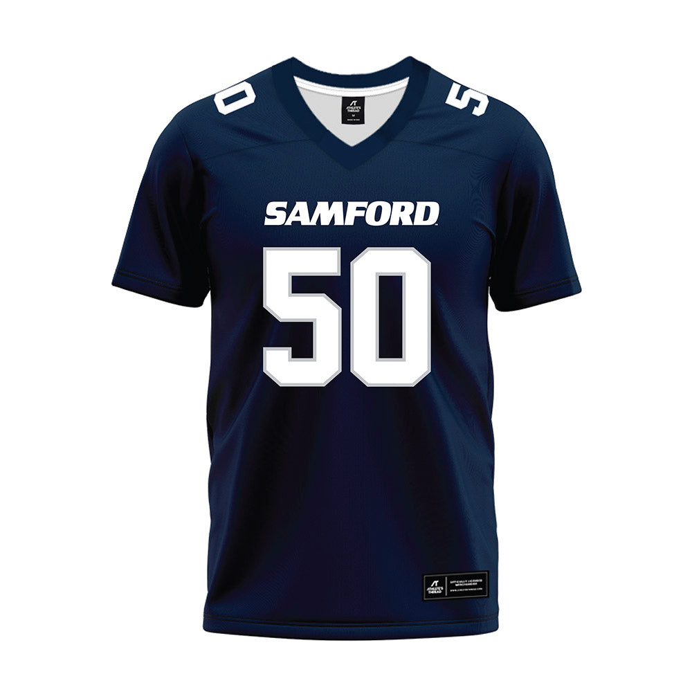 Samford - NCAA Football : Darrian King - Navy Premium Football Jersey