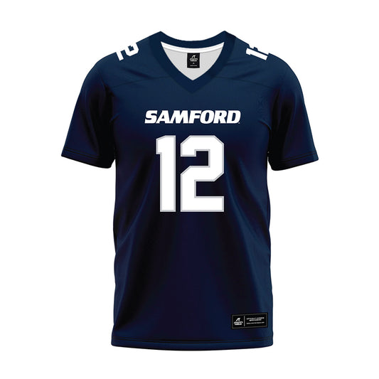 Samford - NCAA Football : Charlie Gilliam - Navy Premium Football Jersey-0
