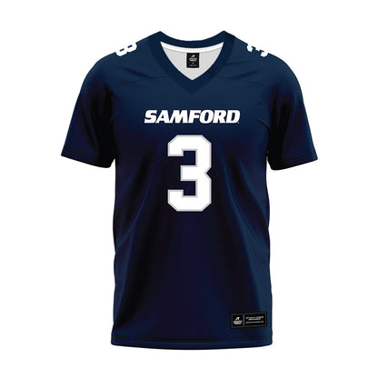 Samford - NCAA Football : E. Jai Mason - Navy Premium Football Jersey