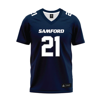 Samford - NCAA Football : Ethan Fisher - Navy Premium Football Jersey-0