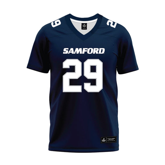 Samford - NCAA Football : Cameron Bland - Navy Premium Football Jersey-0