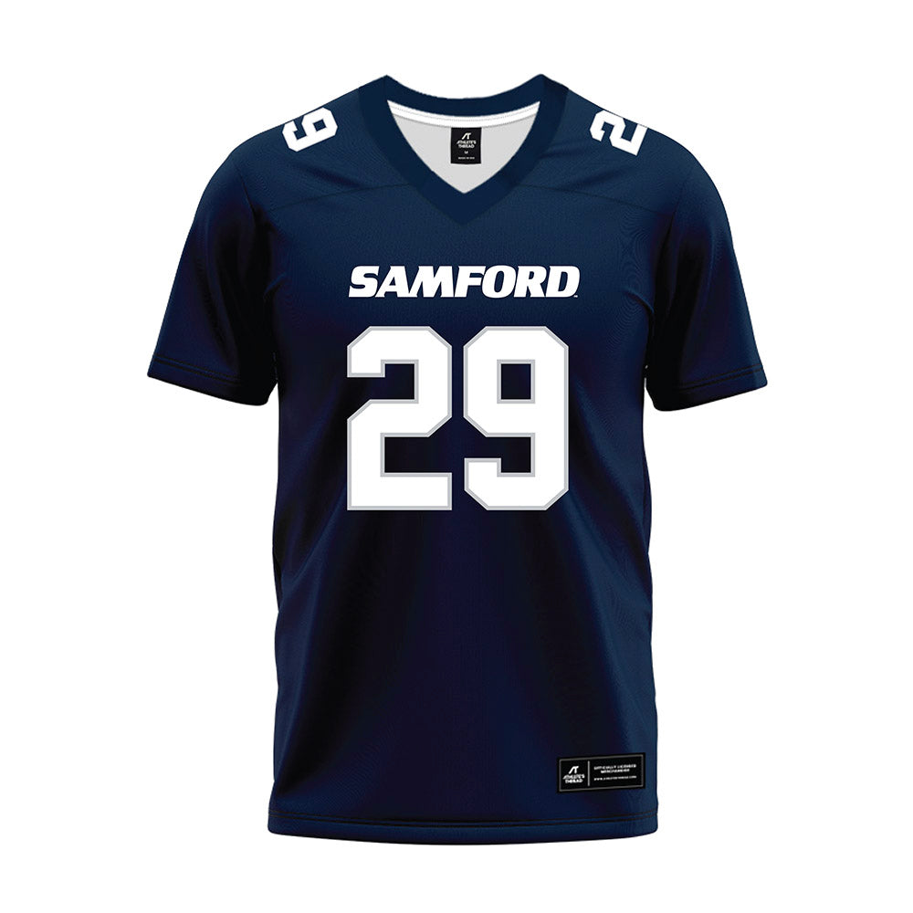 Samford - NCAA Football : CJ Douglas - Navy Premium Football Jersey