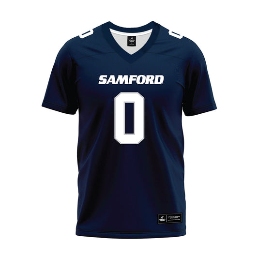 Samford - NCAA Football : Cj Evans - Navy Premium Football Jersey-0