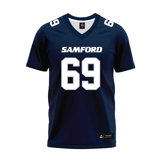 Samford - NCAA Football : JP Oliver - Navy Premium Football Jersey