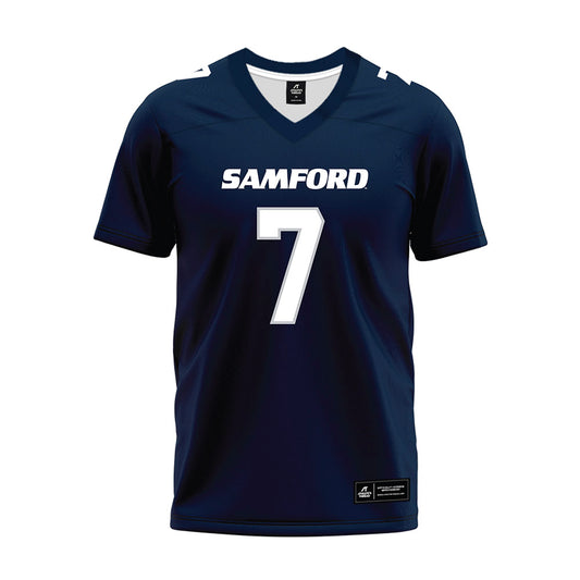 Samford - NCAA Football : Dj Rias - Navy Premium Football Jersey