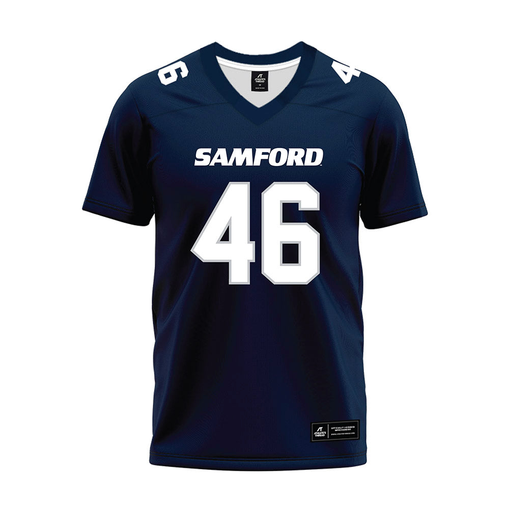 Samford - NCAA Football : Andrew Jordan - Navy Premium Football Jersey-0