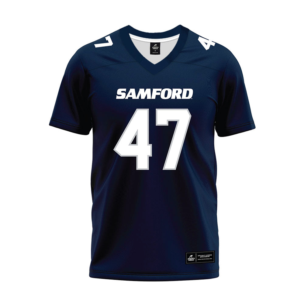 Samford - NCAA Football : Daniel Valdes - Navy Premium Football Jersey-0