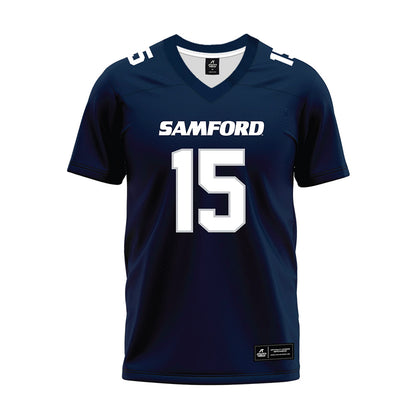 Samford - NCAA Football : Brady Stober - Navy Premium Football Jersey-0
