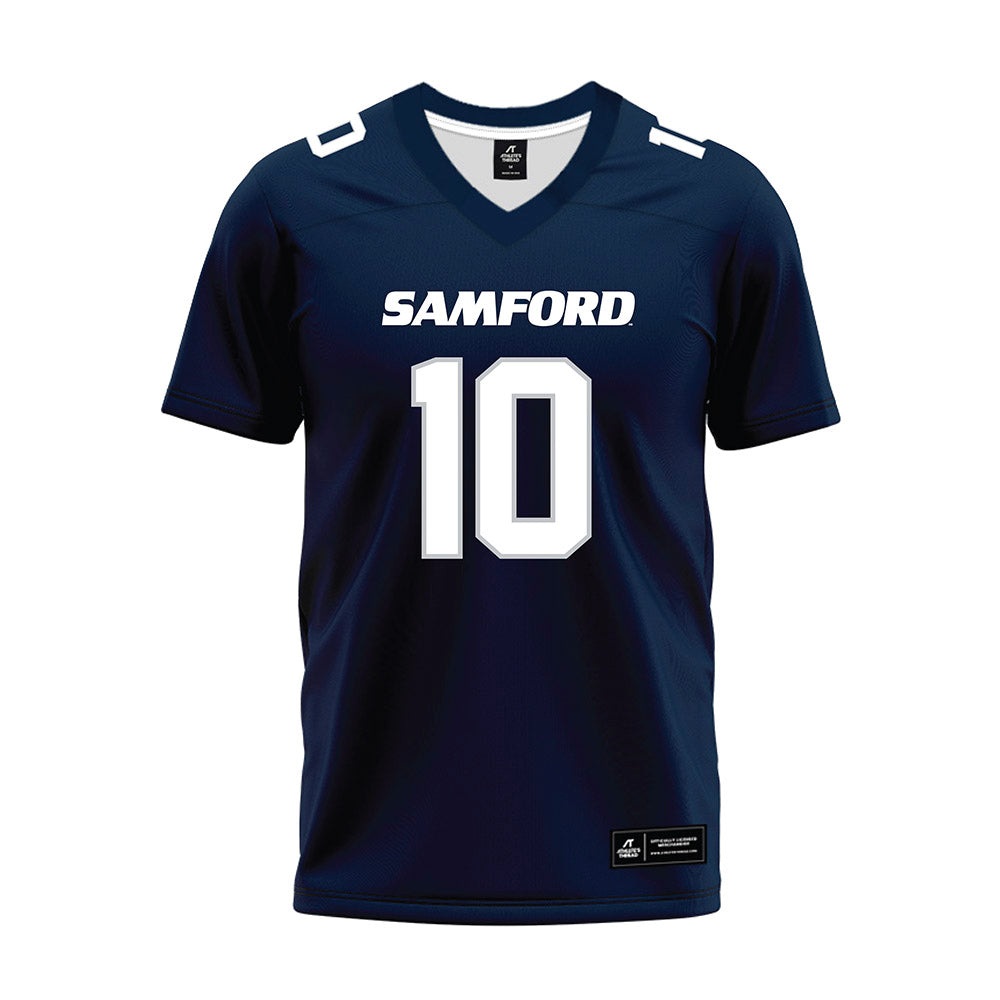 Samford - NCAA Football : Aj Johnson - Navy Premium Football Jersey-0