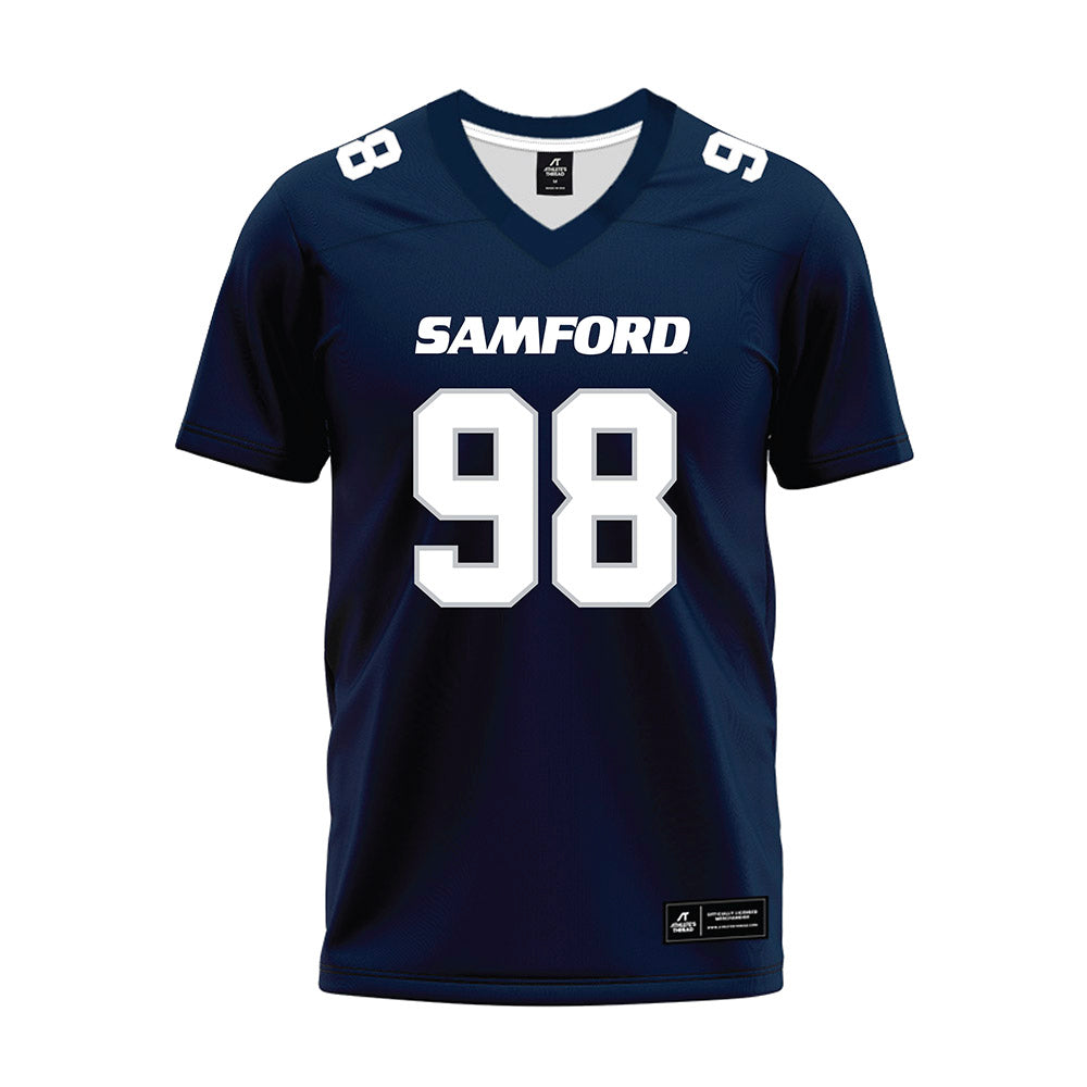 Samford - NCAA Football : Joshua Mathiasen - Navy Premium Football Jersey