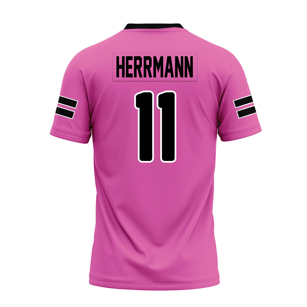 Ohio - NCAA Football : Evan Herrmann - Pink Premium Football Jersey-1