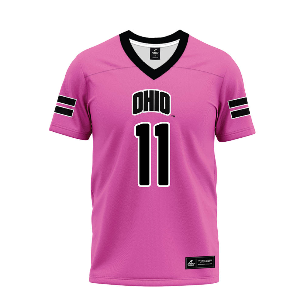 Ohio - NCAA Football : Evan Herrmann - Pink Premium Football Jersey-0