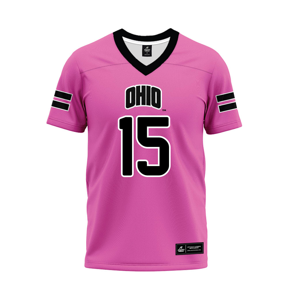 Ohio - NCAA Football : Riley Neer - Pink Premium Football Jersey-0