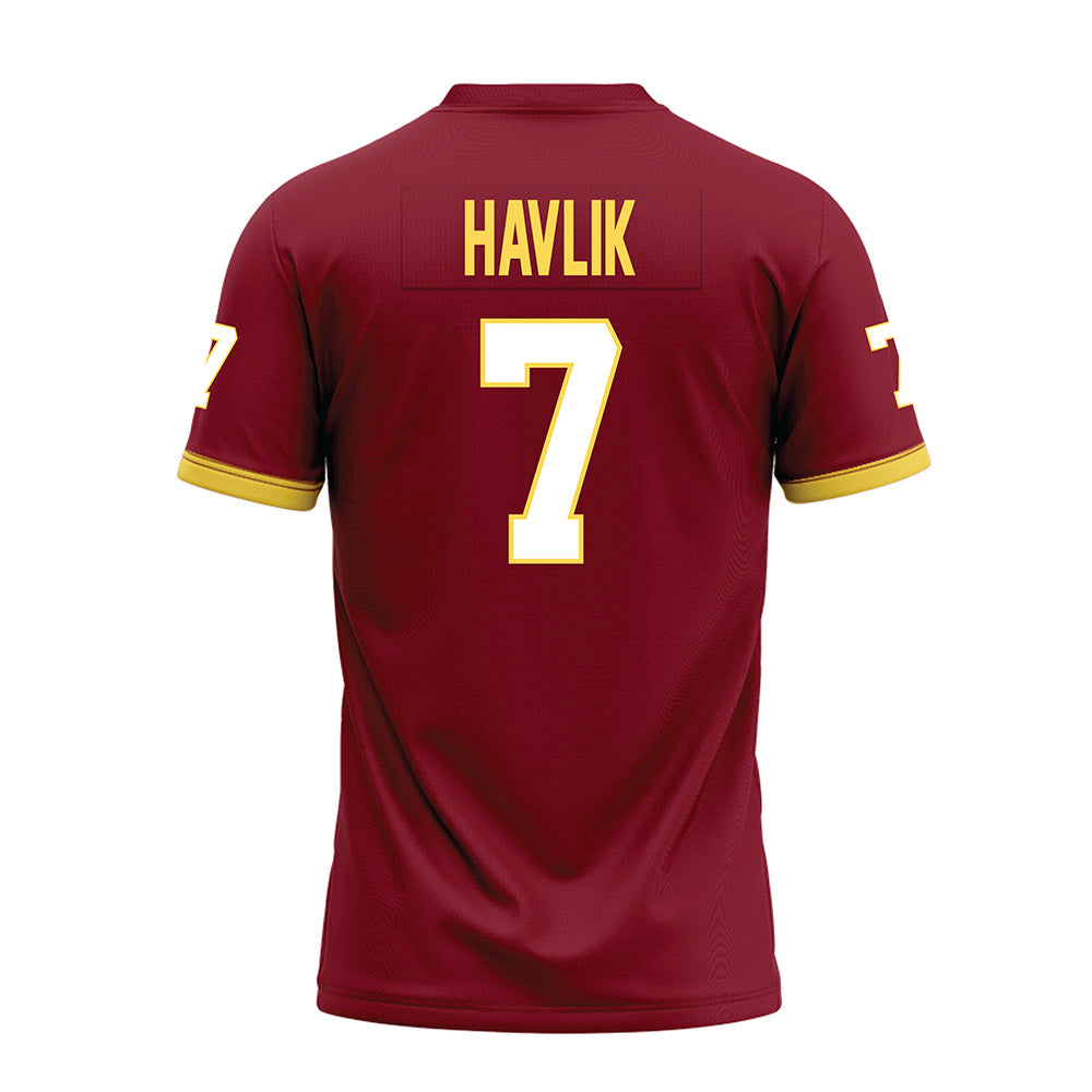NSU - NCAA Football : Holden Havlik - Maroon Premium Football Jersey-1