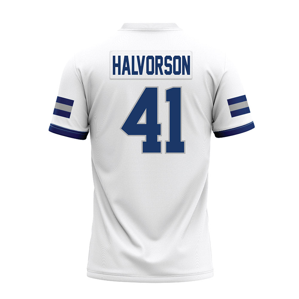 Drake - NCAA Football : Spencer Halvorson - Premium Football Jersey-1