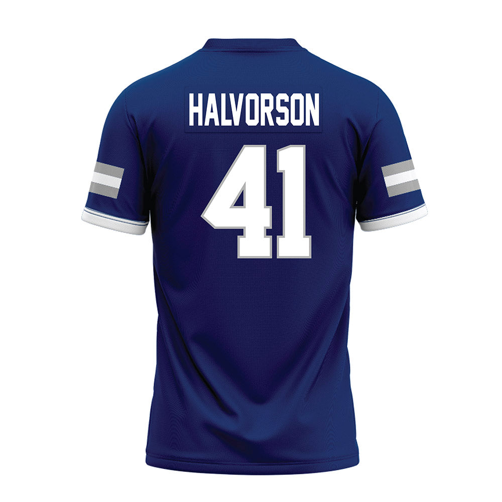 Drake - NCAA Football : Spencer Halvorson - Premium Football Jersey-1